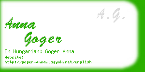 anna goger business card